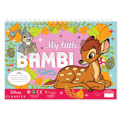 Coloriage Disney bambi avec pochoir et autocollant