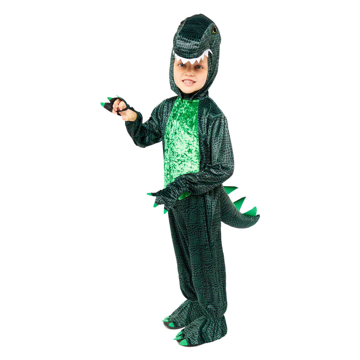 Puch children's costume Dark green Dino, 4-6 years old