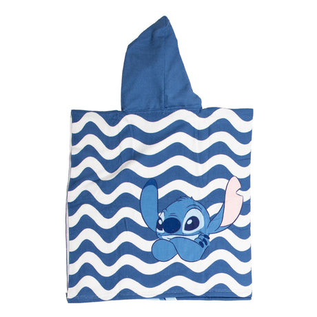 Puch handdoek poncho stitch blauw wit 55x110cm
