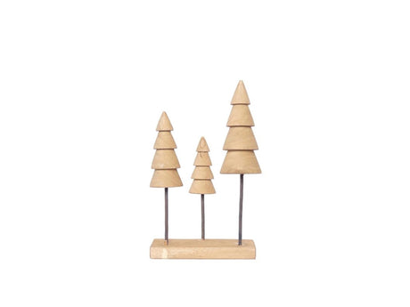 House of nature kerstboom beeld van hout naturel 8x8x33cm