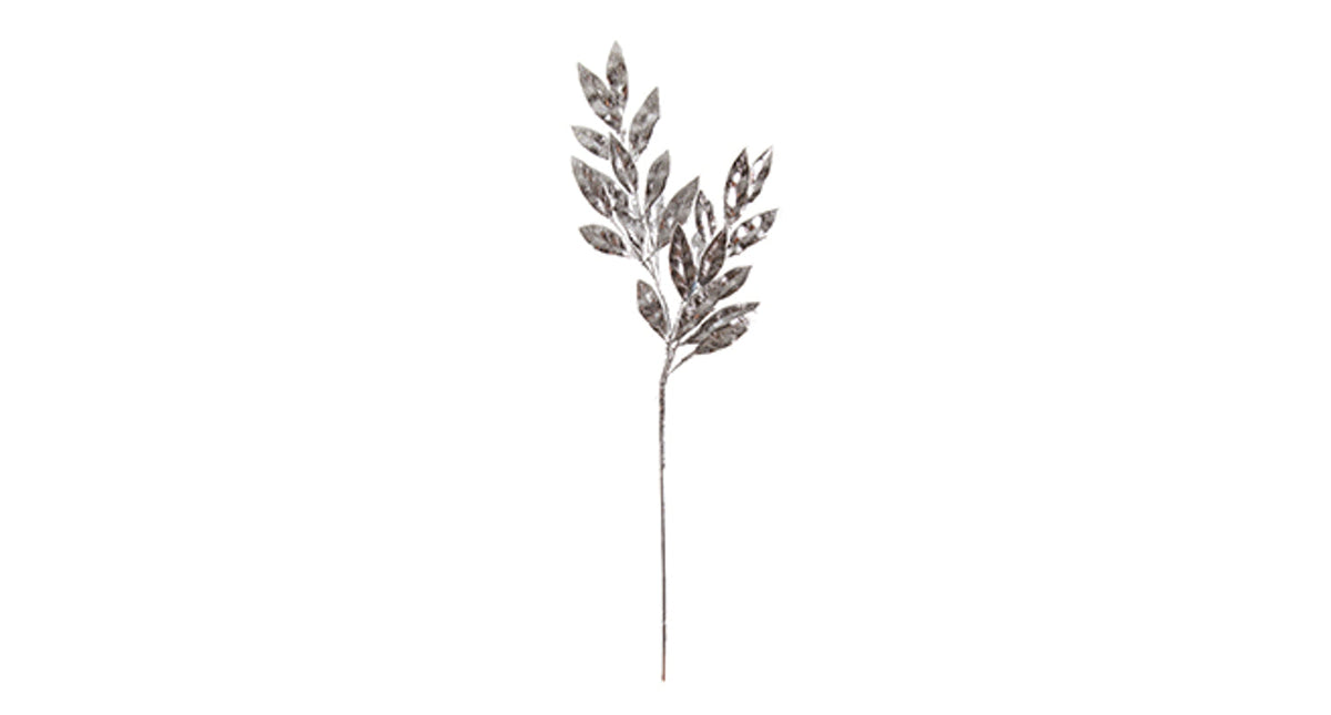 Stem hickory leaves 24x5x75cm silver