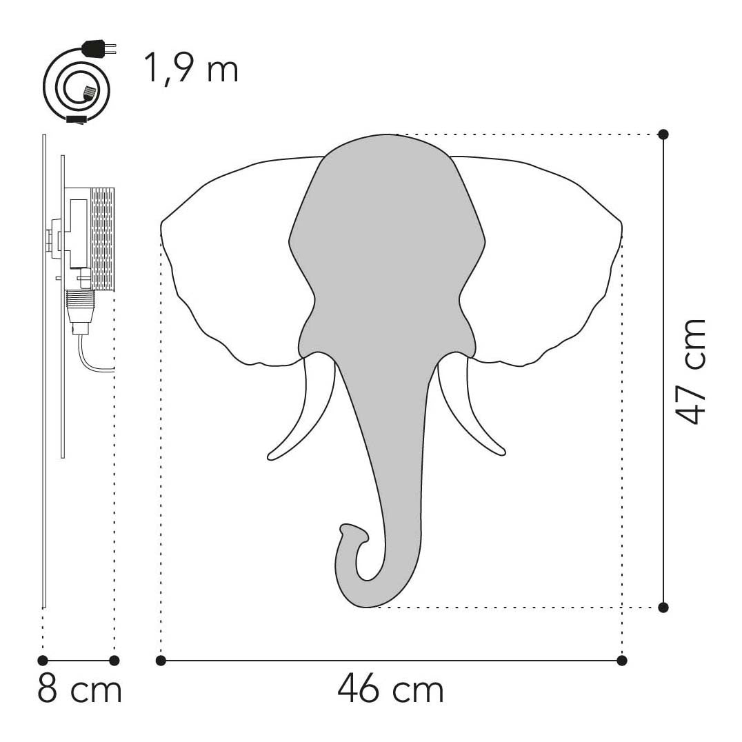 Van tjalle en jasper - olifant wandlamp - hout