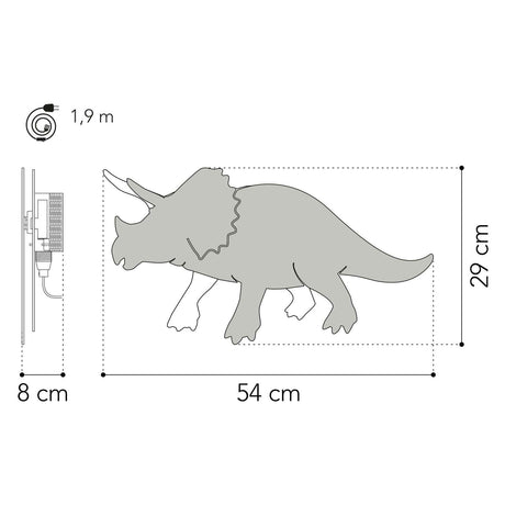 Van tjalle en jasper - dino wandlamp triceratops - hout