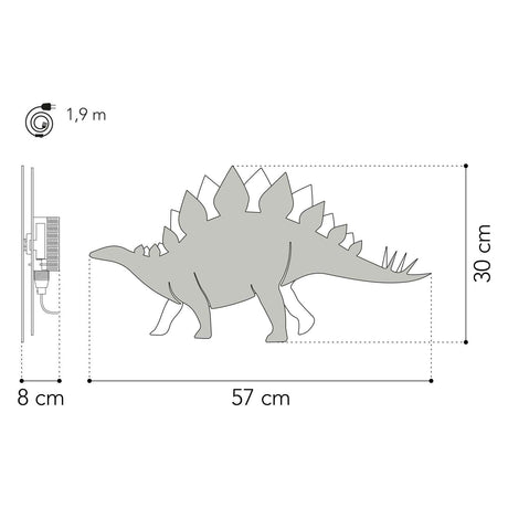 Van tjalle en jasper - dino wandlamp stegosaurus - hout