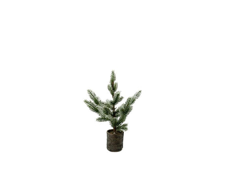 House of nature kerstboom kunststof in pot met sneeuw finish 20x20x37cm