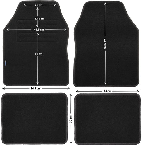 Petex voetmat florida 3 florida3 car mat, size 0 black 4-piece set