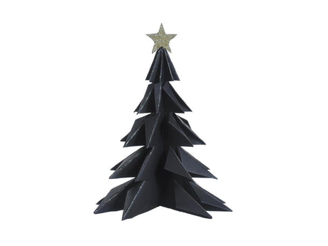 House of nature deco kerstboom papier 28cm zwart
