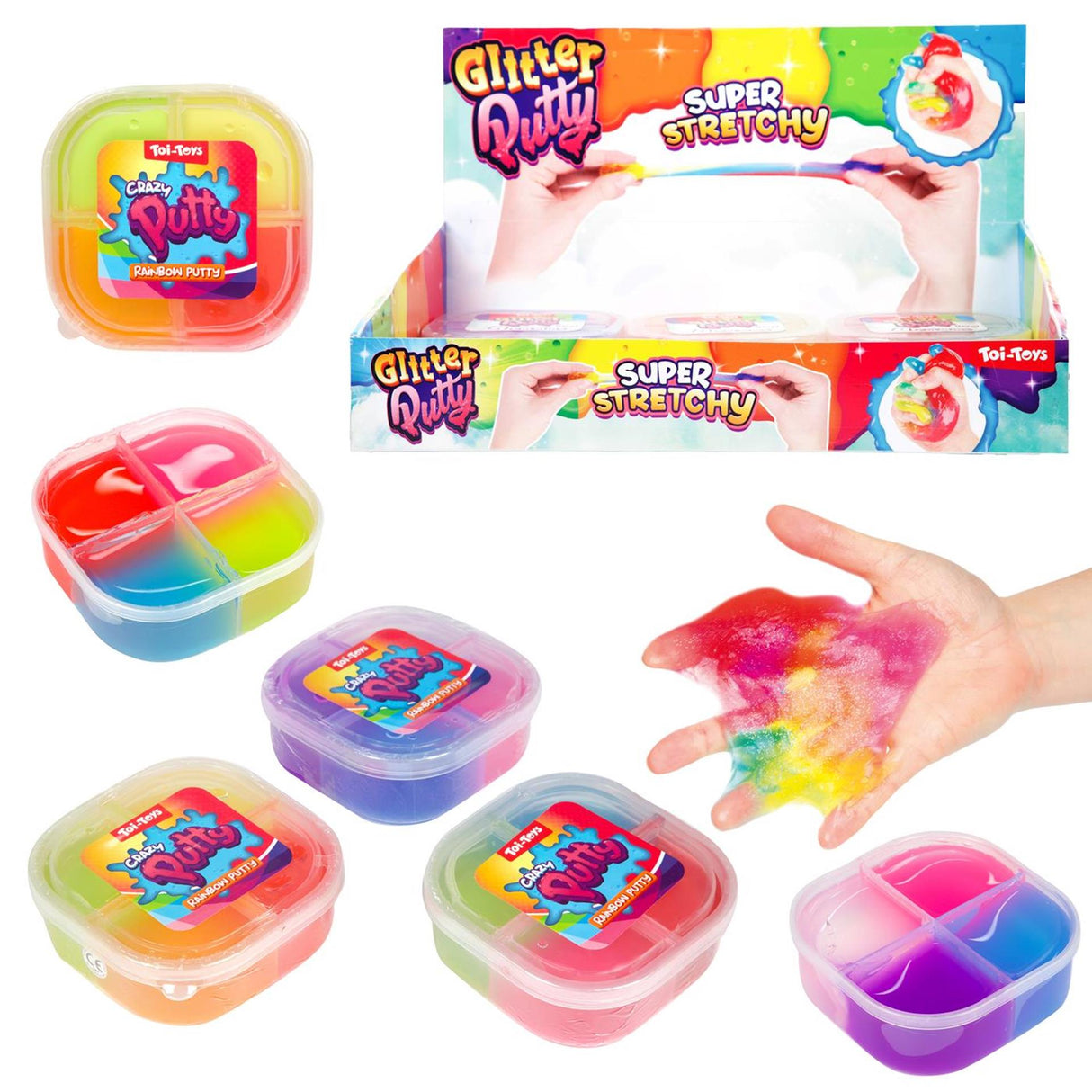 Toi-toys crazy putty 4 kleuren in pot 3ass