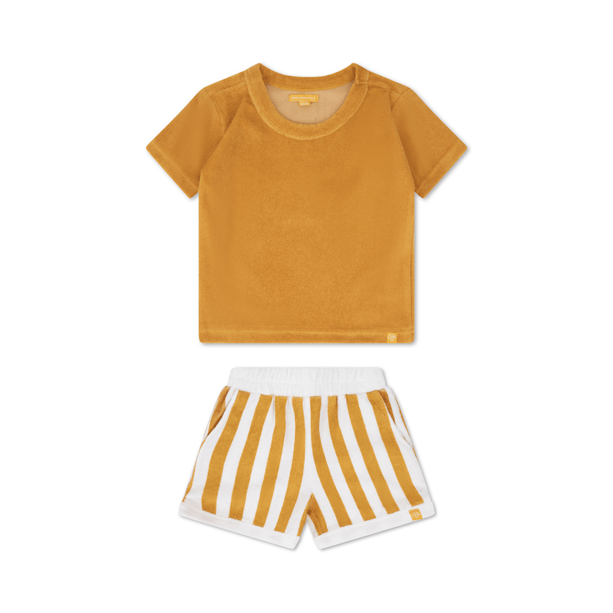 Flow | geel wit jongens set strand – terry
