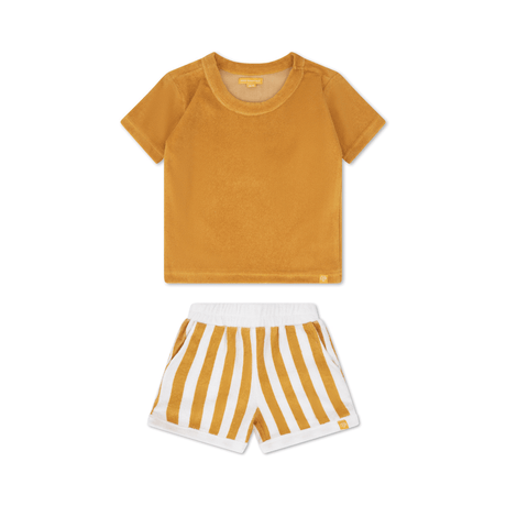 Flow | geel wit jongens set strand – terry