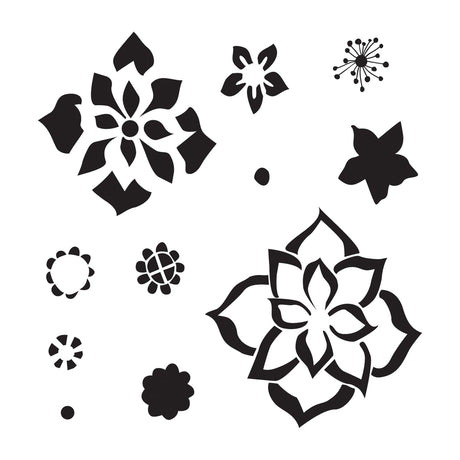 The crafter's workshop • template 15x15cm layered flowers