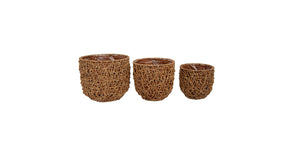 S 3 pot georgina d31 h27cm brown