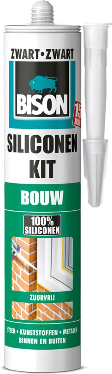 Bison siliconen kit bouw zwart