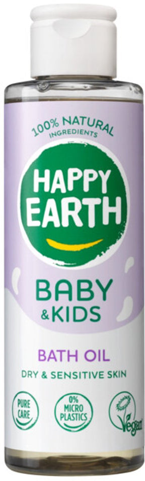 Happy earth badolie - baby kids - 100% natuurlijk - babyverzorging - 150 ml