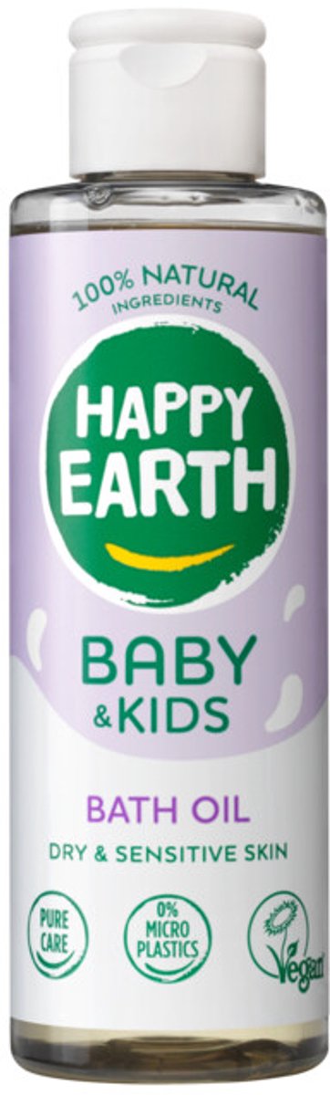Happy earth badolie - baby kids - 100% natuurlijk - babyverzorging - 150 ml