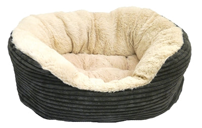 Rosewood Dog Basket Oval Jumbo ledning Plysj grå krem