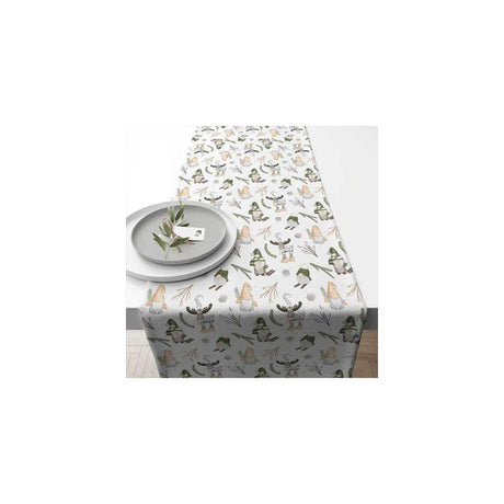 Ambiente tafelloper 40x150cm forest gnomes white