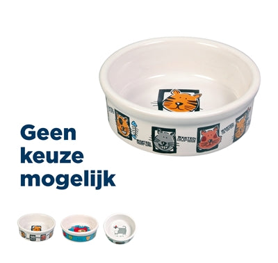 Trixie Food Bowl Katkeramik mit Drucksorti