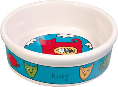 Trixie Food Bowl Kat keramik med tryckt sorti