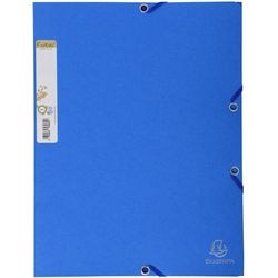 Exacompta map 56982e recycleerd karton 380g m2 a4 24x32cm koningsblauw 3 kleppen