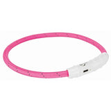 Collier de collier Trixie Cold de lumière de la lumière USB TPU Nylon rose