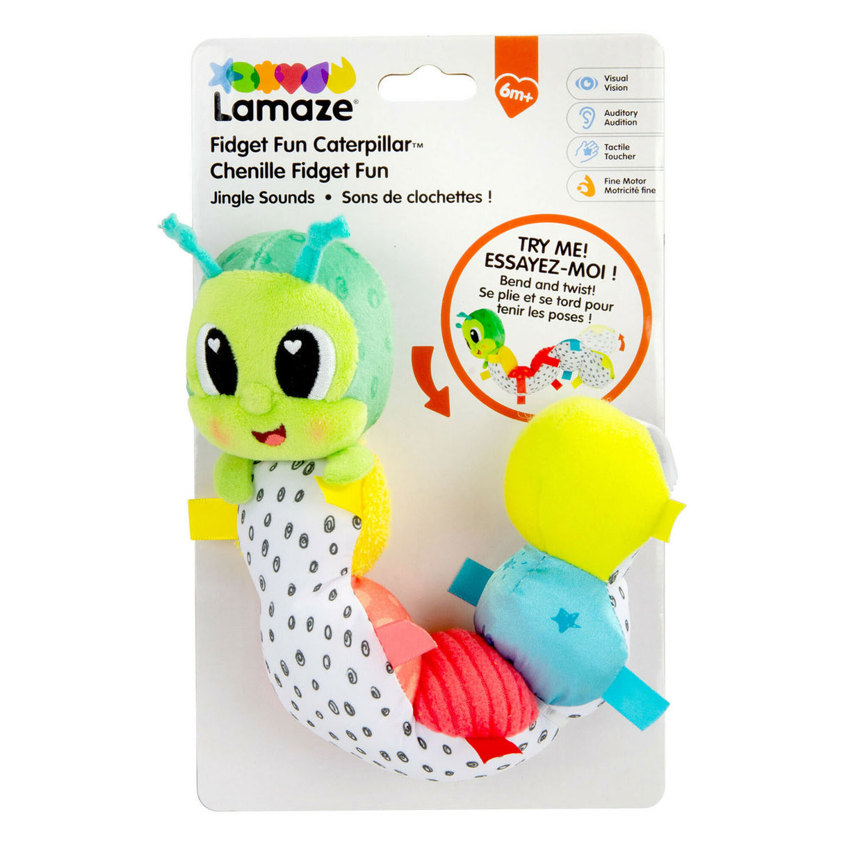 Lamaze fidget roligt larv kram