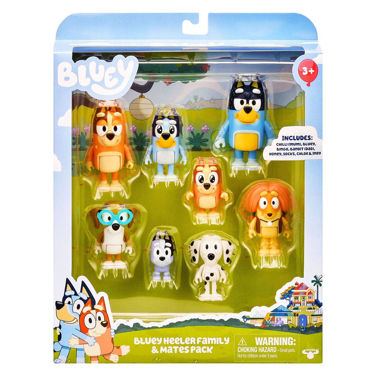 Spectron Bluey Speel figure des amis de la famille, 8e.