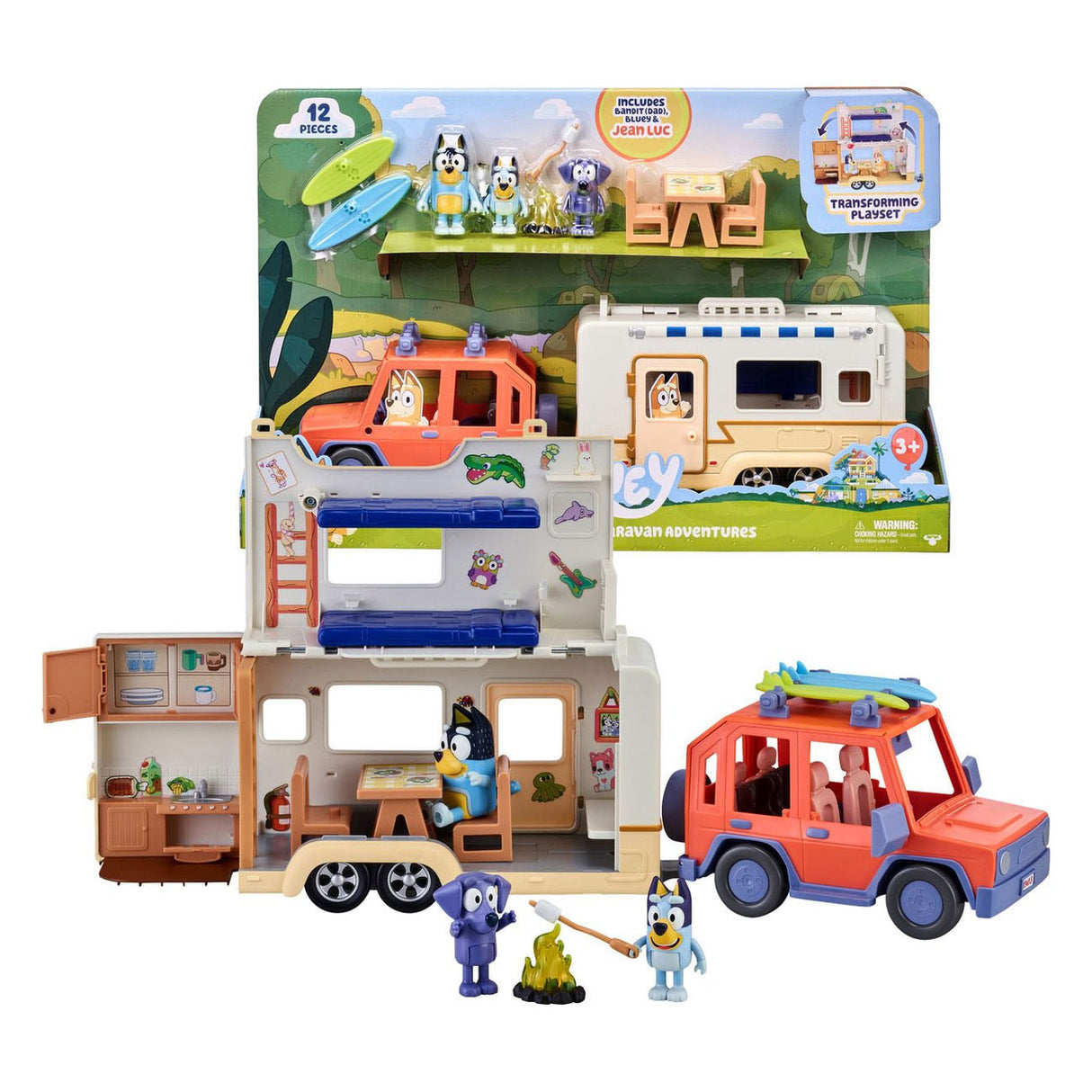 Moose Toys Bluey 4wd Auto in Camping Adventures Deluxe Play Set