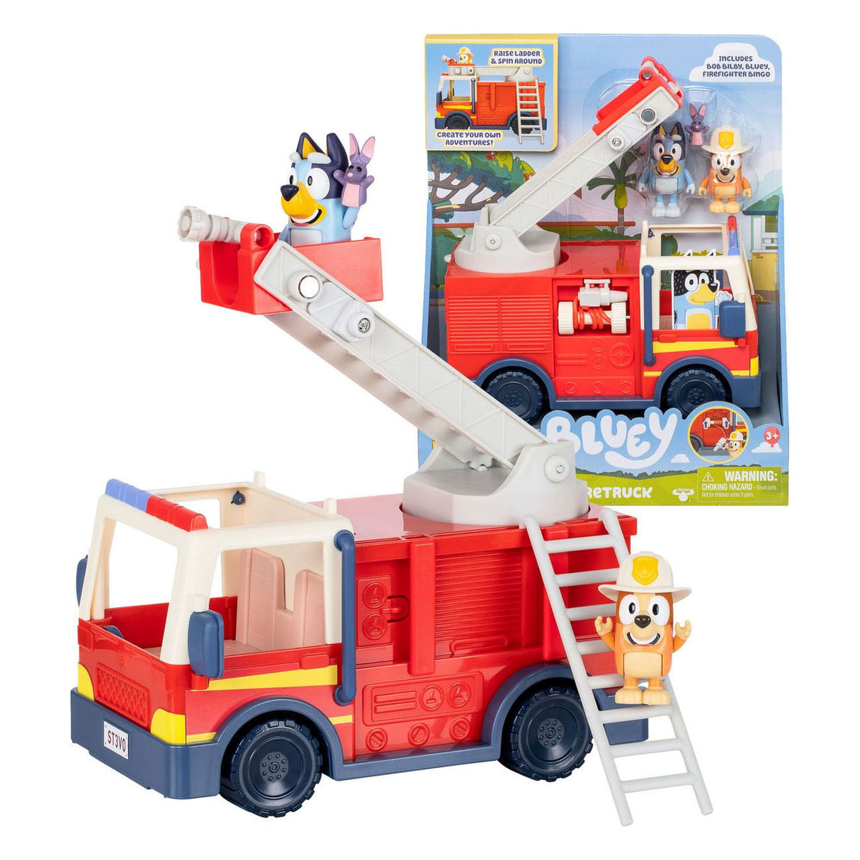 Moose Toys Blueys Feuerwehrauto mit 2 Spielfiguren