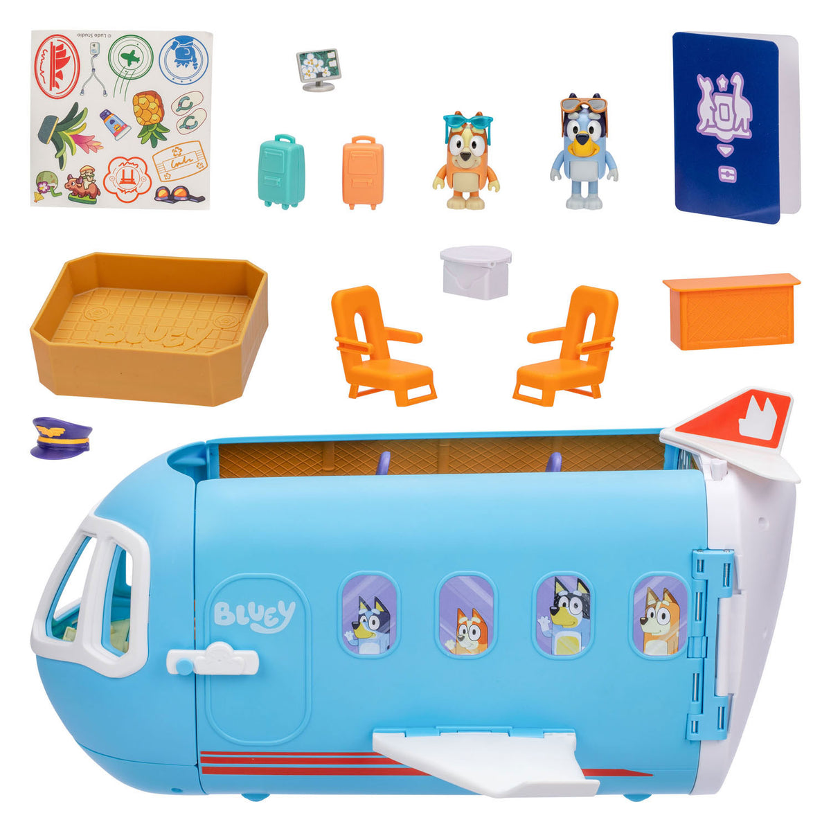 Moose bluey 3in1 vliegtuig met 2 speelfiguren