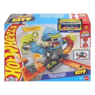 Hot wheels city gorilla aanval speelset en speelgoedauto