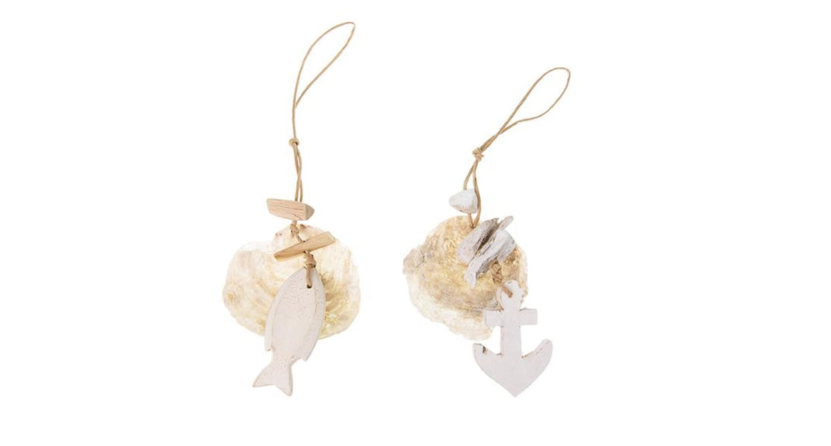 Placuna shell hanger 14x28cm 1pc natural mixed