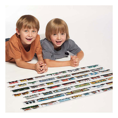 Banana panda puzzel trein speelgoed - mix and match treinen 54 stukjes.