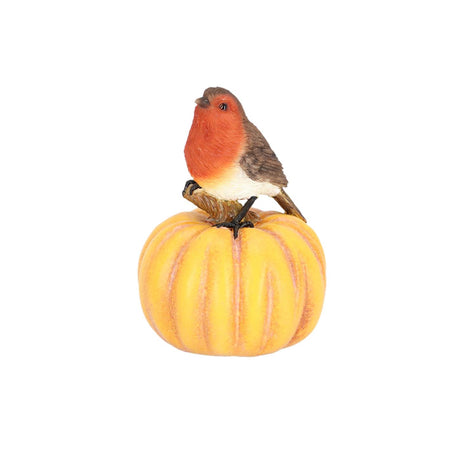 Esschert design roodborst op pompoen 11,7x12x16,2cm polyresin