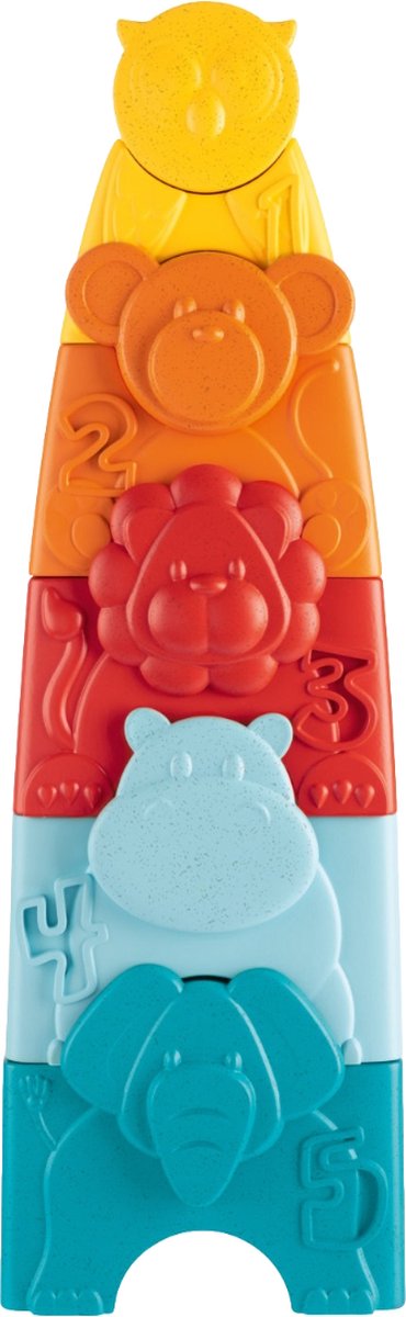 Chicco eco+ dieren 2-in-1 stapeltoren – stapel- vormenspeelgoed (9-36m)