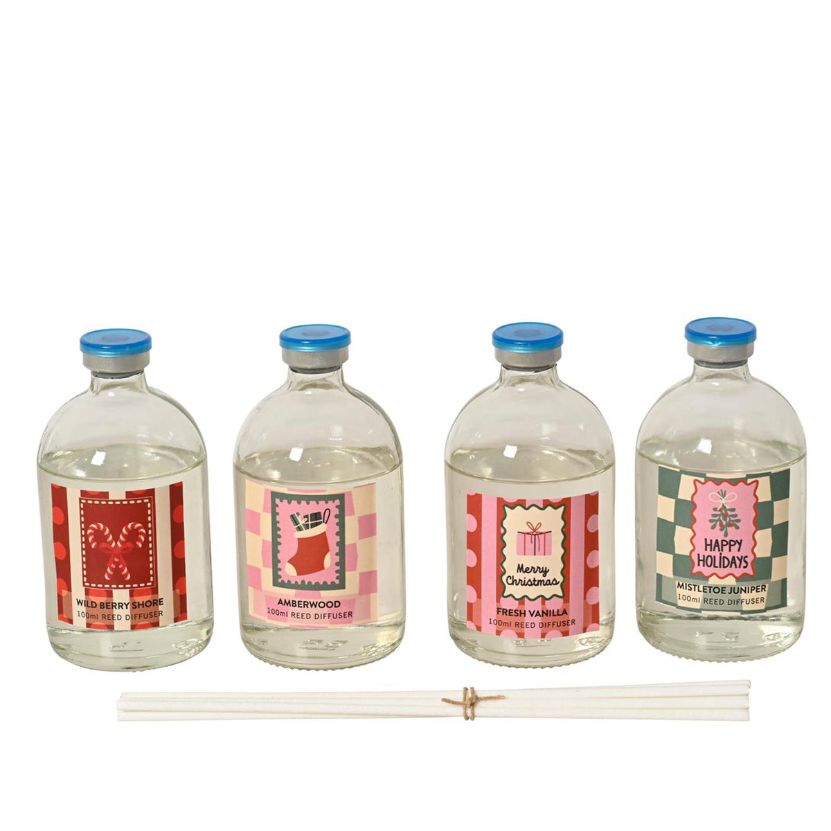 Decoris geurstokjes glas h.20cm zuurstock stocking cadeau maretak