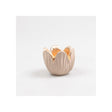 Season inspired decoration waxinelichthouder tulp cement camel 8,5x6,5cm