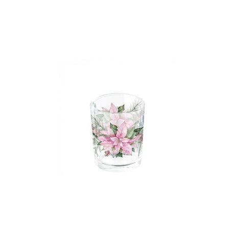 Ambiente theelichthouder pink poinsettia