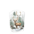 Ambiente theelichthouder winter stag white dia.5,5x6.6cm glas