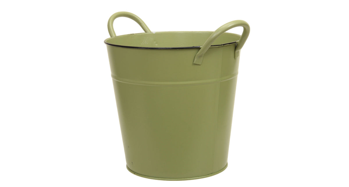 Metal basket w ears green ø 20x19 cm