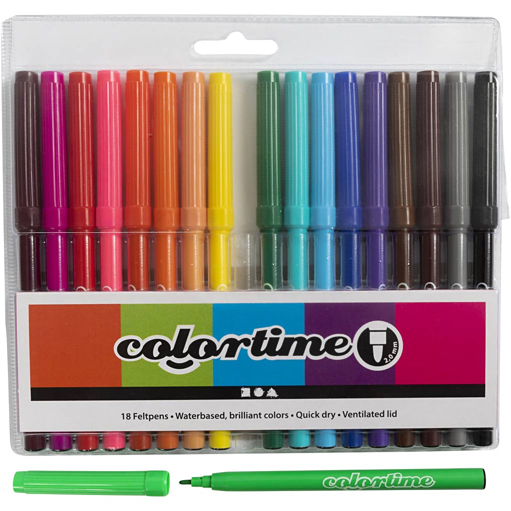 Creativ company http: www.cchobby.nl colortime-stiften-lijndikte-2-mm-diverse-kleuren-18-stuk-1-doos-373548