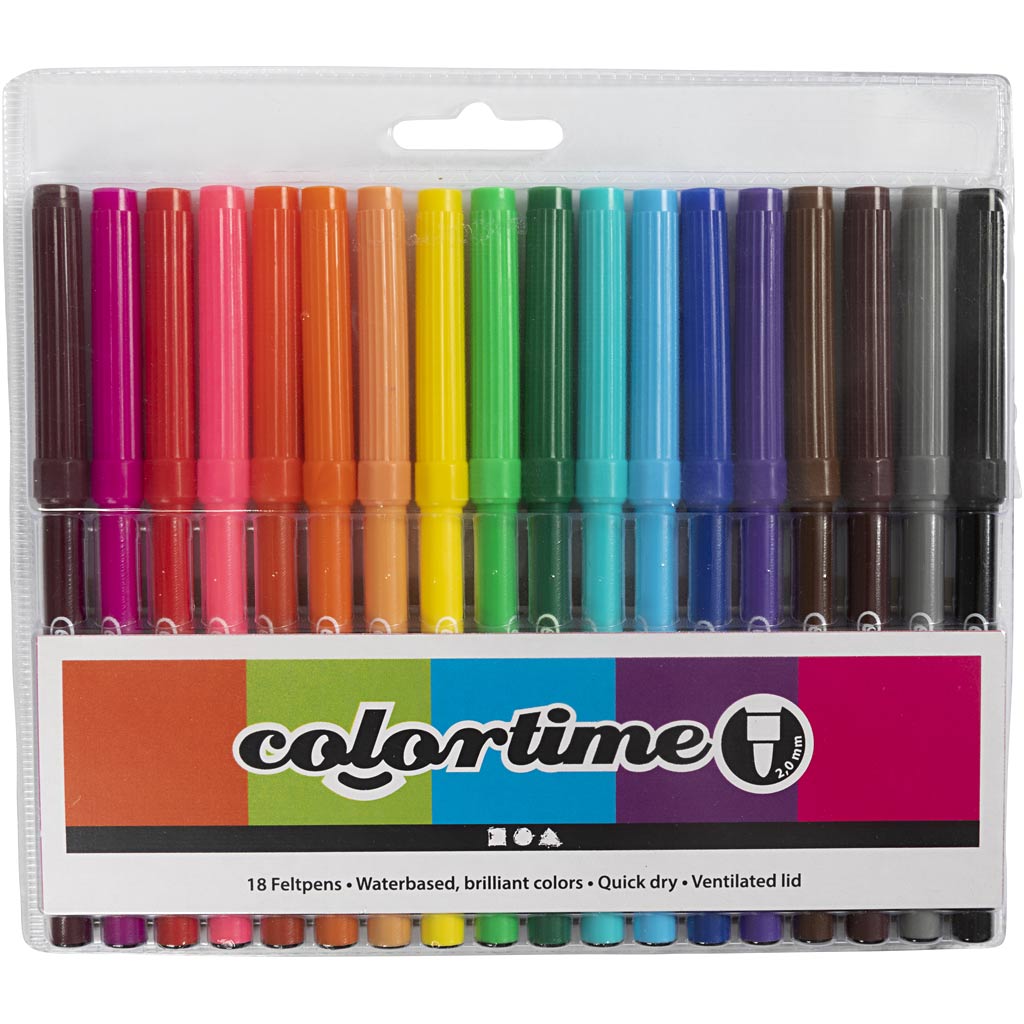 Creativ company http: www.cchobby.nl colortime-stiften-lijndikte-2-mm-diverse-kleuren-18-stuk-1-doos-373548