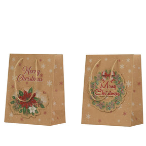 Decoris cadeautas met glitter fsc recycled papier 18x10x23cm 2 assorti