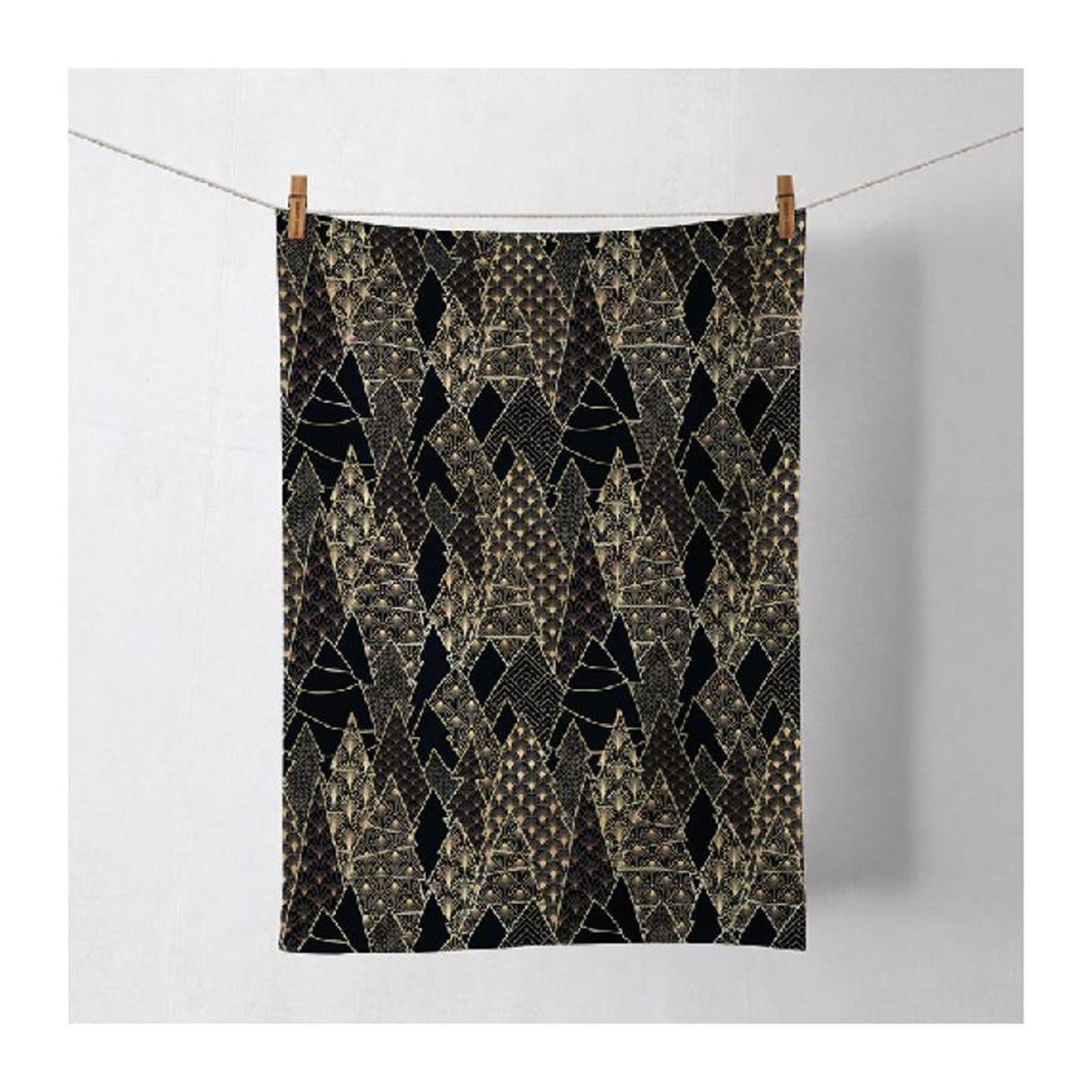 Ambiente keukendoek luxury trees zwart -50x70cm -100% katoen