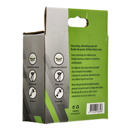 Mack 1069044 - zware deurstop wit 1,3 kg ø 95mm hoogte 35mm | 6 stuks