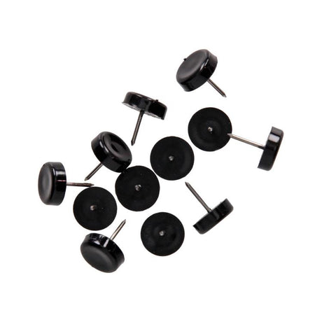 Mack 1066768 - stoelglijder nagel kunststof zwart ø 19 mm 12 st pcs | 6 stuks