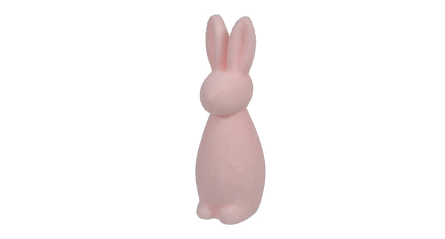 Pc. 1 flock rabbit standing light pink 20 cm