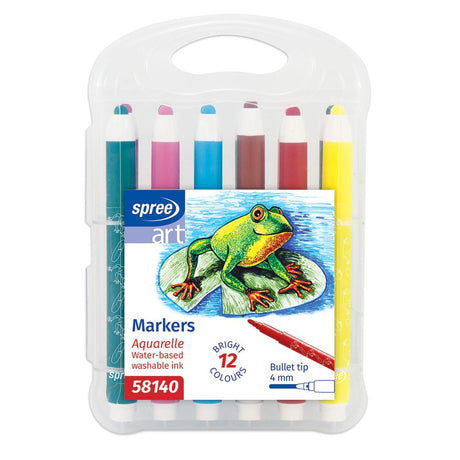 Markers art, 12 kleuren. 4 mm. pp box | 2 stuks