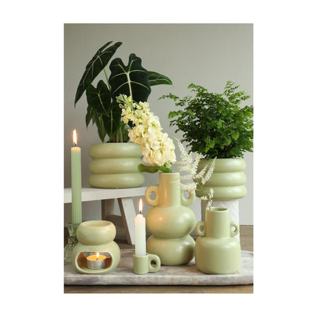 Ideas 4 seasons chubby vaas - kaarsenhouder ø7,6xh12cm jade groen