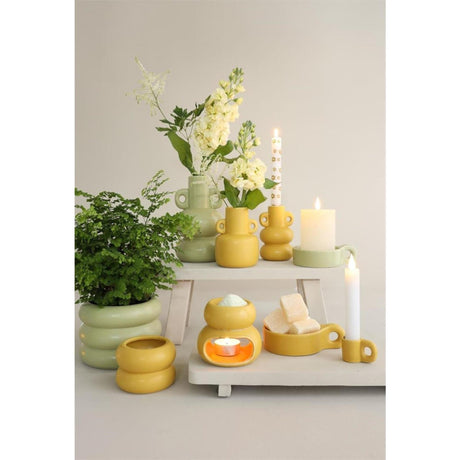 Ideas 4 seasons chubby brander mosterdgeel ø10xh9cm